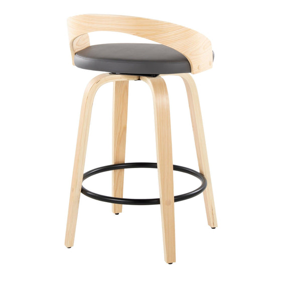 Grotto - 26" Fixed-Height Counter Stool (Set of 2) - Black & Natural Base