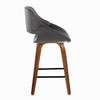 Fabrico - Fixed-Height Counter Stool With Square Black Footrest (Set of 2) - Walnut Wood
