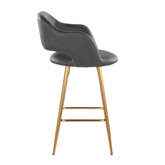 Margarite - 26" Fixed-Height Counter Stool - Gold Metal (Set of 2)