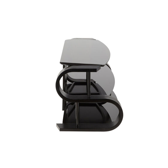 Metro - 120 TV Stand - Black Wood And Black Glass