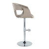 Curva - Adjustable Barstool With Rounded T Footrest (Set of 2) - Chrome Metal