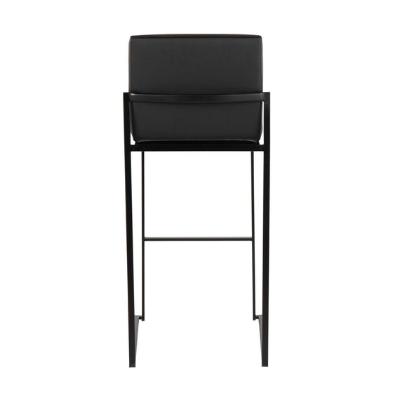 Fuji - High Back Barstool - Black Steel Legs