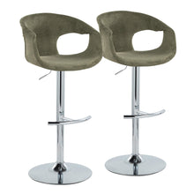  Curva - Adjustable Barstool With Rounded T Footrest (Set of 2) - Chrome Metal