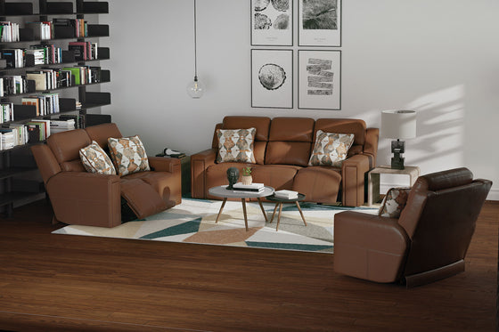Arezzo - Power Headrest Power Reclining Loveseat With Zero Gravity/Extended Ottoman - Whiskey