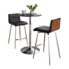 Mason - Swivel Counter Height Dining Set With Adjustable Table - Chrome Metal, Brown Wood Tabletop, Stainless Steel And Black Faux Leather (Set of 3)