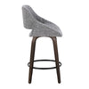 Fabrico - 26" Fixed-Height Counter Stool With Swivel And Round Black Metal Footrest (Set of 2) - Walnut Glazed Wood