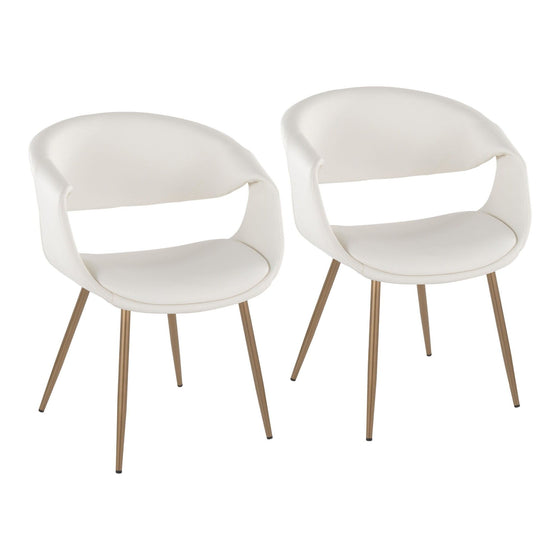 Curvo - Upholstered Chair (Set of 2) - Antique Copper Metal Legs
