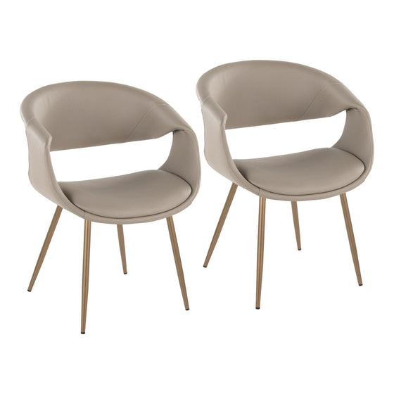 Curvo - Upholstered Chair (Set of 2) - Antique Copper Metal Legs