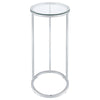 Kyle - Oval Glass Top C-Shaped Sofa Side Table - Chrome