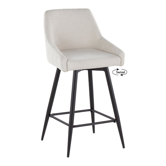 Hannah - 26" Fixed-Height Counter Stool With Swivel (Set of 2) - Black Metal