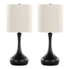 Genie - 24" Metal Table Lamp - Matte Black Metal With Oatmeal Linen Shade from Grandview Gallery (Set of 2)