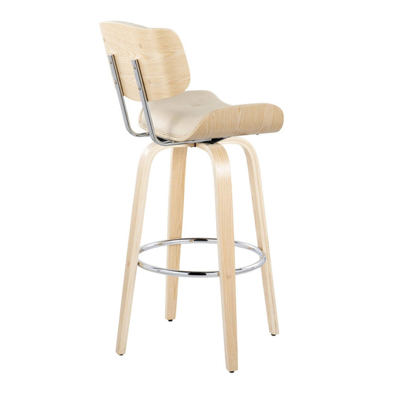 Lombardi - 30" Fixed-Height Barstool (Set of 2) - Natural Base