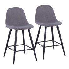  Pebble - 24" Fixed-Height Counter Stool (Set of 2) - Black Legs