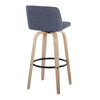 Toriano - 30" Fixed-Height Barstool (Set of 2) - Gray & Black Round Base