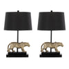Panther - 26" Table Lamp (Set of 2) - Black Metal And Gold Polyresin With Matte Black Linen Shade