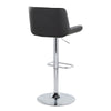 Santi - Upholstered Adjustable Barstool With Swivel And Rounded Rectangle Footrest (Set of 2) - Chrome Metal