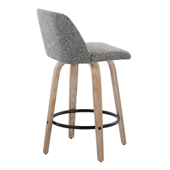 Toriano - 26" Fixed-Height Counter Stool (Set of 2) - Light Brown & Black Base
