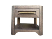  Lancia - End Table With Stone Top - Charred Oak