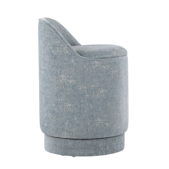 Marla - Upholstered Vanity Stool - Light Blue Fabric