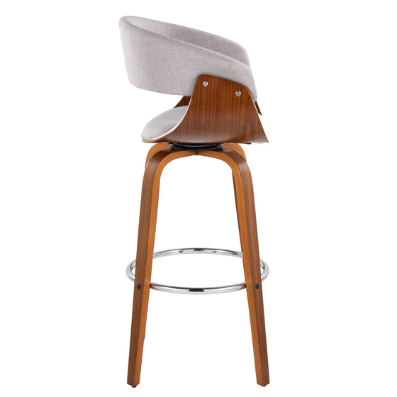 Vintage Mod - 30" Fixed-Height Barstool (Set of 2) - Black Footrest