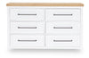 Horizons - 6 Drawers Dresser - Pure White / Natural Oak