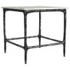 Ebby - Square Genuine Marble Top Metal End Table - White