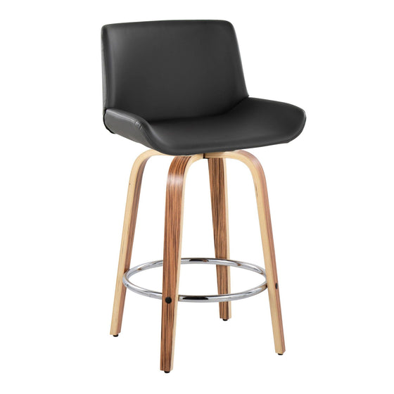 Santi - 25" Fixed-Height Counter Stool With Swivel - Zebra Wood (Set of 2)
