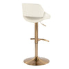 Fabrico - Adjustable Barstool With Swivel And Rounded T Footrest (Set of 2) - Gold Metal