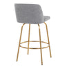 Toriano - 26" Fixed-Height Counter Stool (Set of 2) - Gold Base
