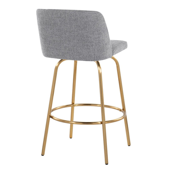 Toriano - 26" Fixed-Height Counter Stool (Set of 2) - Gold Base