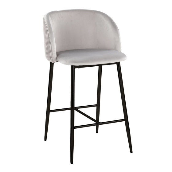 Fran - Pleated Waves Fixed-Height Counter Stool (Set of 2)