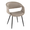 Curvo - Upholstered Chair (Set of 2) - Black Metal Legs