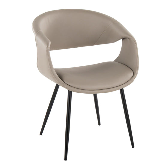 Curvo - Upholstered Chair (Set of 2) - Black Metal Legs