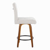 Hank - 26" Fixed-Height Counter Stool With Swivel And Round Black Metal Footrest (Set of 2) - Walnut Wood