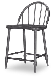  Vintage Market - Windsor Counter Height Chair (Set of 2) - Kettle Black