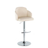 Dahlia - Adjustable Barstool With Swivel - Chrome Metal And Cream Faux Leather With Rounded T Footrest (Set of 2)