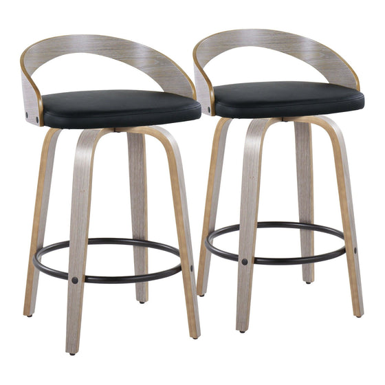 Grotto - 26" Fixed-height Counter Stool (Set of 2) - Light Gray