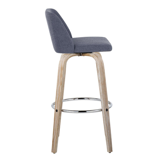 Toriano - 30" Fixed-Height Barstool (Set of 2) - Light Brown & Chrome Base