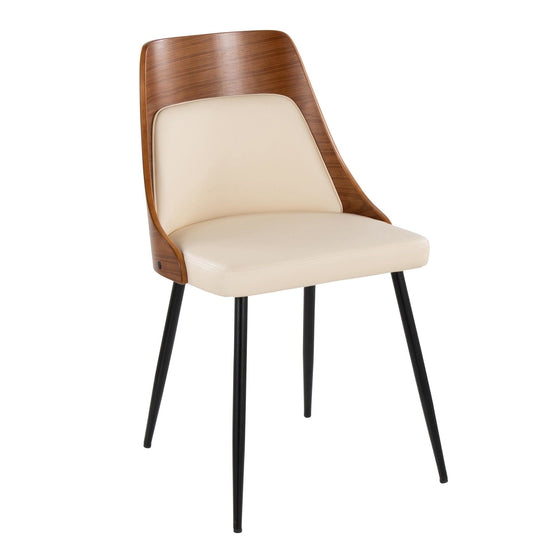 Anabelle - Dining / Accent Chair (Set of 2) - Black Metal, Walnut Wood