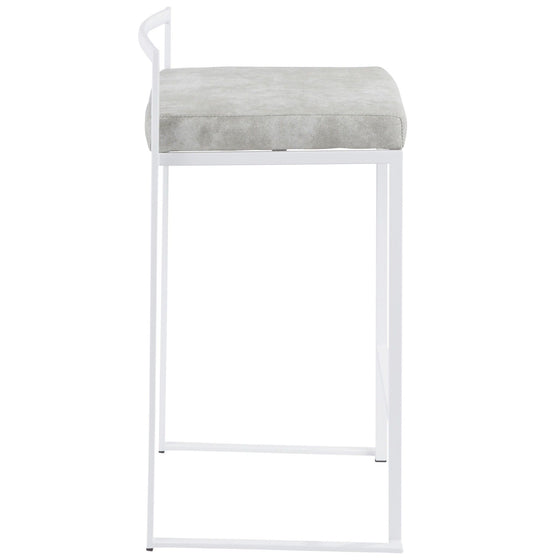 Fuji - Stackable Counter Stool - White Base (Set of 2)