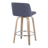 Toriano - 26" Fixed-Height Counter Stool (Set of 2) - Gray & Chrome Round Base