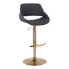 Fabrico - Adjustable Barstool With Swivel And Rounded T Footrest (Set of 2) - Gold Metal