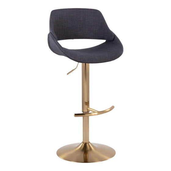 Fabrico - Adjustable Barstool With Swivel And Rounded T Footrest (Set of 2) - Gold Metal