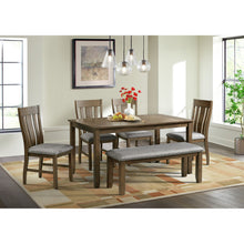  Everett - 6 Piece Dining Set (Table + 4 Chairs + Bench) - Brown Acacia