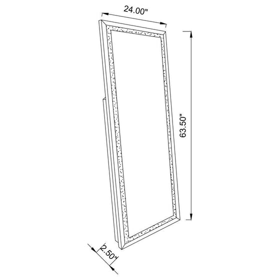 Seraphina - Acrylic Framed Standing Mirror - Silver