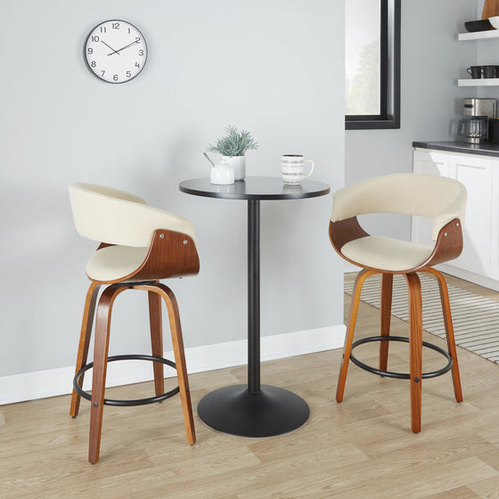 Vintage Mod - 26" Fixed-Height Counter Stool (Set of 2) - Black Footrest