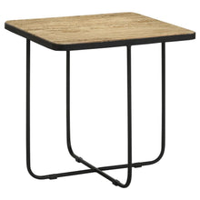  Elyna - Square Stone Top Accent Side Table - Beige