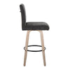 Hank - 30" Fixed-Height Barstool With Swivel And Round Black Metal Footrest (Set of 2) - Whitewashed Wood