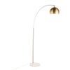 March - Floor Lamp - White Marble And Nickel