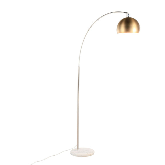 March - Floor Lamp - White Marble And Nickel
